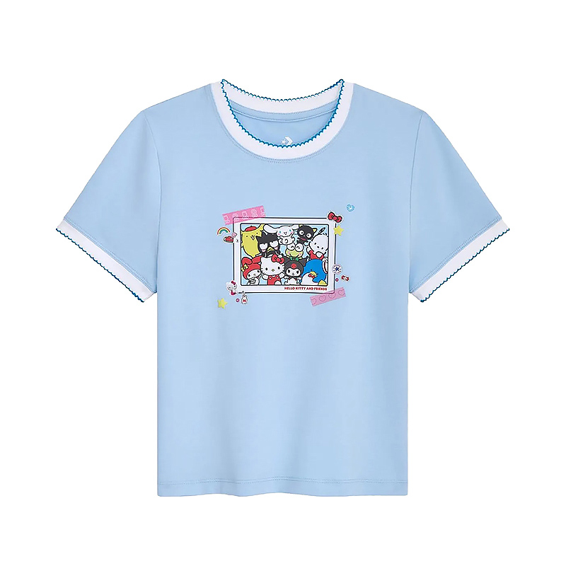 HELLO KITTY CHUCK PATCH TEE/CLEAR SKIES